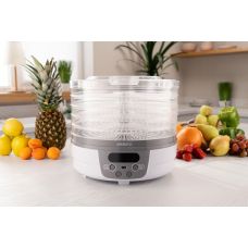 Сушилка для продуктов ARDESTO FDB-5321T, 250Вт, поддонов -5x3см, диаметр-32см, макс-70°С, таймер, электр. управление, пластик, белый