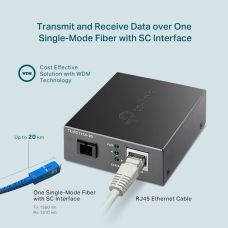 Медиаконвертер TP-LINK FC111A-20 1xFE, 100Base-LX, SM, WDM, 20km, SC