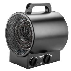 Тепловая пушка электрическая Neo Tools, 2кВт, 50м2, 253м3/час, нагрев. элемент – нерж. сталь, черный, 2.78кг