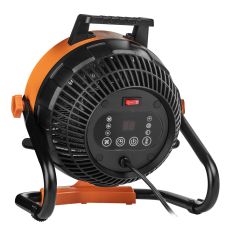 Вентилятор-обігрівач електричний Neo Tools, 2в1, 2.4кВт, 35-50м2, 460м3/год, цифрове регулювання, чорно-помаранчевий, 2.83кг