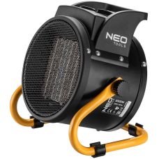 Тепловая пушка электрическая Neo Tools, 2кВт, 30м2, 197м3/час, керамический нагрев. элемент (PTC), чёрный, 1.55кг