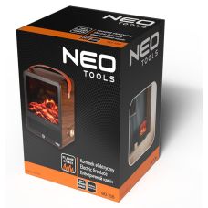 Камин электрический, декоративный Neo Tools, 850/1500Вт, 15-20м2, регулятор, 25х14.4х30.4см, дерево