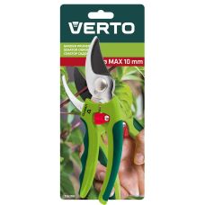 Секатор плоскостной Verto, держатель прорезиненный, антискользящий, d 10мм, 185мм, 142гр.