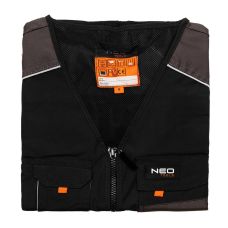Жилет робочий Neo Tools HD, посилення тканиною Oxford, потрійний шов, S(48), сірий