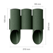 Газонное ограждение Cellfast 3 MAXI, 10 секций по 21см, 2.1м, зеленый