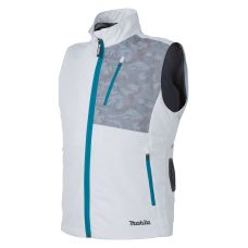 Жилет аккумуляторный Makita LXT/CXT, 10.8-18В, с вентиляцией, полиэстер, размет М, белый, 0.38кг
