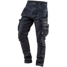 Штани робочі Neo Tools Denim, 98% бавовна та 2% еластан, L(52), синій темний