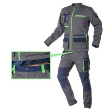 Штани робочі Neo Tools Premium, 100% бавовна, тканина Ripstop, посилення тканиною Cordura, XS(46), сіро-синій