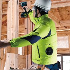 Куртка аккумуляторная Makita LXT/CXT, 10.8-18В, с вентиляцией, полиэстер, размет L, зеленый, 0.43кг