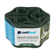 Стрічка газонна Cellfast, бордюрна, хвиляста, 10смх9м, темно-зелений