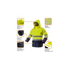 Куртка рабочая Neo Tools Visibility, повышенной видимости, материал Oxford 300D, XXXL(58), желтый
