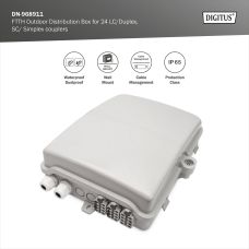 Распределительная коробка DIGITUS Outdoor FTTH, 24x SC/SX или LC/DX adapters, 24 splices