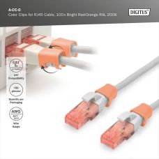 Клипсы DIGITUS для патч-кордов, оранжевые, 100 шт.