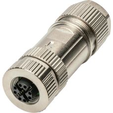 Коннектор DIGITUS CАТ 6A M12 F, X-кодированный, STP, IP67 Коннектор DIGITUS CАТ 6A M12 F, X-кодированный, STP, IP67
