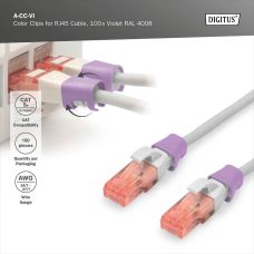 Кліпси DIGITUS для патч-кордів, фіолетові, 100 шт.