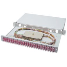 Оптична панель DIGITUS 19' 1U, 24xSC duplex, incl, Splice Cass, OM4 Color Pigtails, Adapter