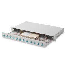 Оптическая панель DIGITUS 19' 1U, 12xLC duplex, Incl, Splice Cass, OM3 Color Pigtails, Adapter