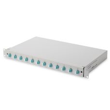 Оптическая панель DIGITUS 19' 1U, 12xLC duplex, Incl, Splice Cass, OM3 Color Pigtails, Adapter