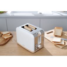 Тостер ARDESTO Wood Modern, 800Вт, металл, 2 слота, белый