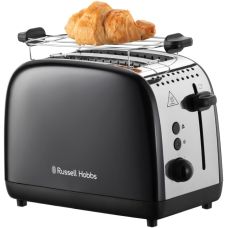 Тостер Russell Hobbs Colours Plus 1600Вт, підігрів, розморожування, метал., чорний
