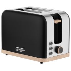 Тостер ARDESTO Wood Modern, 800Вт, металл, 2 слота, черный