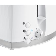 Тостер Russell Hobbs Honeycomb 850Вт, широкие слоты, пластик, белый