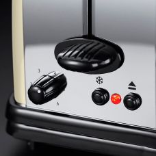 Тостер Russell Hobbs Classic, 1100Вт, длинные слоты, металл, бежевый