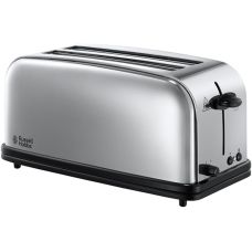 Тостер Russell Hobbs Chester 1600Вт, довгі слоти на 4 тости, метал, сріблястий