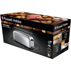 Тостер Russell Hobbs Chester 1000Вт, длинные слоты, металл, серебристый