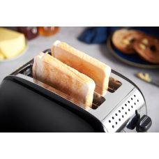 Тостер Russell Hobbs Colours Plus 1600Вт, підігрів, розморожування, метал., чорний