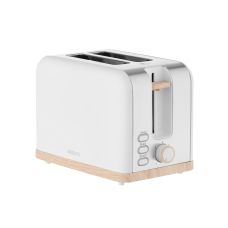 Тостер ARDESTO Wood Modern, 800Вт, металл, 2 слота, белый
