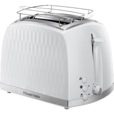 Тостер Russell Hobbs Honeycomb 850Вт, широкие слоты, пластик, белый