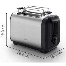 Тостер Tefal Subito 1100Вт, размораживание, щипцы, нерж. сталь, черный