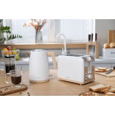 Тостер ARDESTO Wood Modern, 800Вт, металл, 2 слота, белый