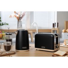 Тостер ARDESTO Wood Modern, 800Вт, металл, 2 слота, черный