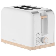 Тостер ARDESTO Wood Modern, 800Вт, металл, 2 слота, белый