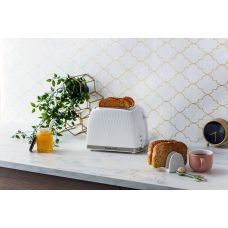 Тостер Russell Hobbs Honeycomb 850Вт, широкие слоты, пластик, белый