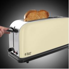 Тостер Russell Hobbs Classic, 1100Вт, длинные слоты, металл, бежевый