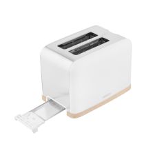 Тостер ARDESTO Wood Modern, 800Вт, металл, 2 слота, белый