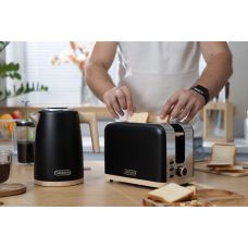 Тостер ARDESTO Wood Modern, 800Вт, металл, 2 слота, черный