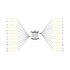 Предварительно собранный волоконно-оптический универсальный кабель DIGITUS, одномодовый OS2, 12 волокон, LC/UPC - LC/UPC