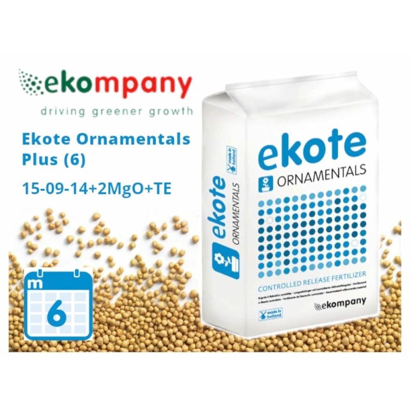 Удобрение Ekote Ornamentals Plus 15-09-16+2,5MgO+TE (6 месяцев) для контейнерных растений, 25 кг Удобрение Ekote Ornamentals Plus 15-09-16+2,5MgO+TE (6 месяцев) для контейнерных растений, 25 кг