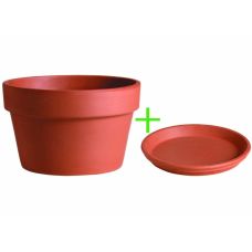 Горщик з піддоном Deroma меццо-сопрано h12*d17*v 1,3 теракот (000006725)