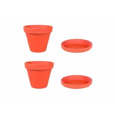 Горщики з піддонами (2+2) Spang класичний h 8*d 9*v 0,2 теракот (000006765)