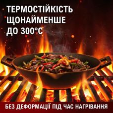 Чавунна пательня WOK Gusskönig 36 см + книга рецептів, жаростійкі рукавички, очищувач