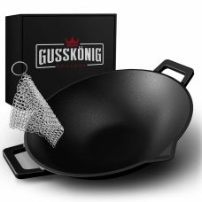 Чавунна пательня WOK Gusskönig 36 см + очищувач