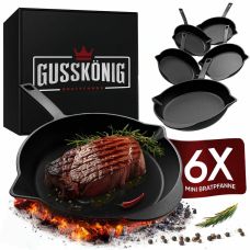 Чавунна міні-пательня з носиком Gusskönig 13,5 см, 6 шт