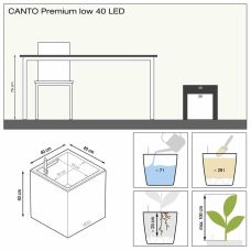 Вазон CANTO Premium 40 low LED (антрацит)
