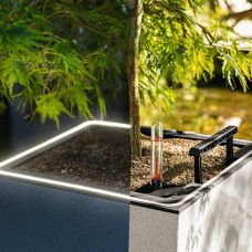 Вазон Lechuza CANTO stone 30 LED low, темно-серый