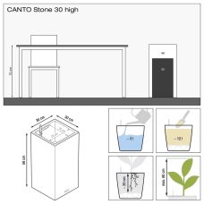 Вазон Lechuza Canto Stone 30 высокий, темно-серый